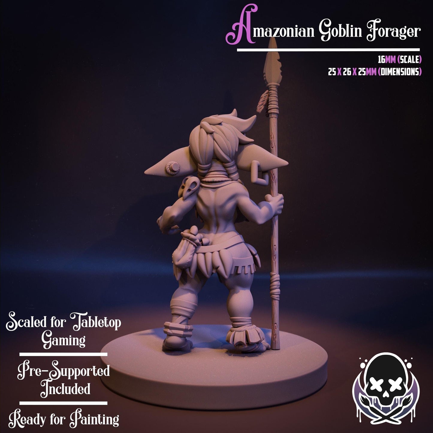 Amazonian Goblin Forager Miniature - by Jigglystix