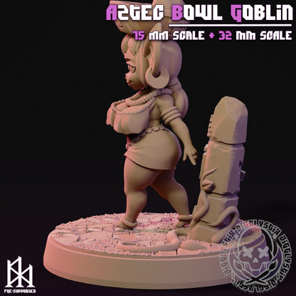 Aztec Bowl Goblin Miniature - by Jigglystix