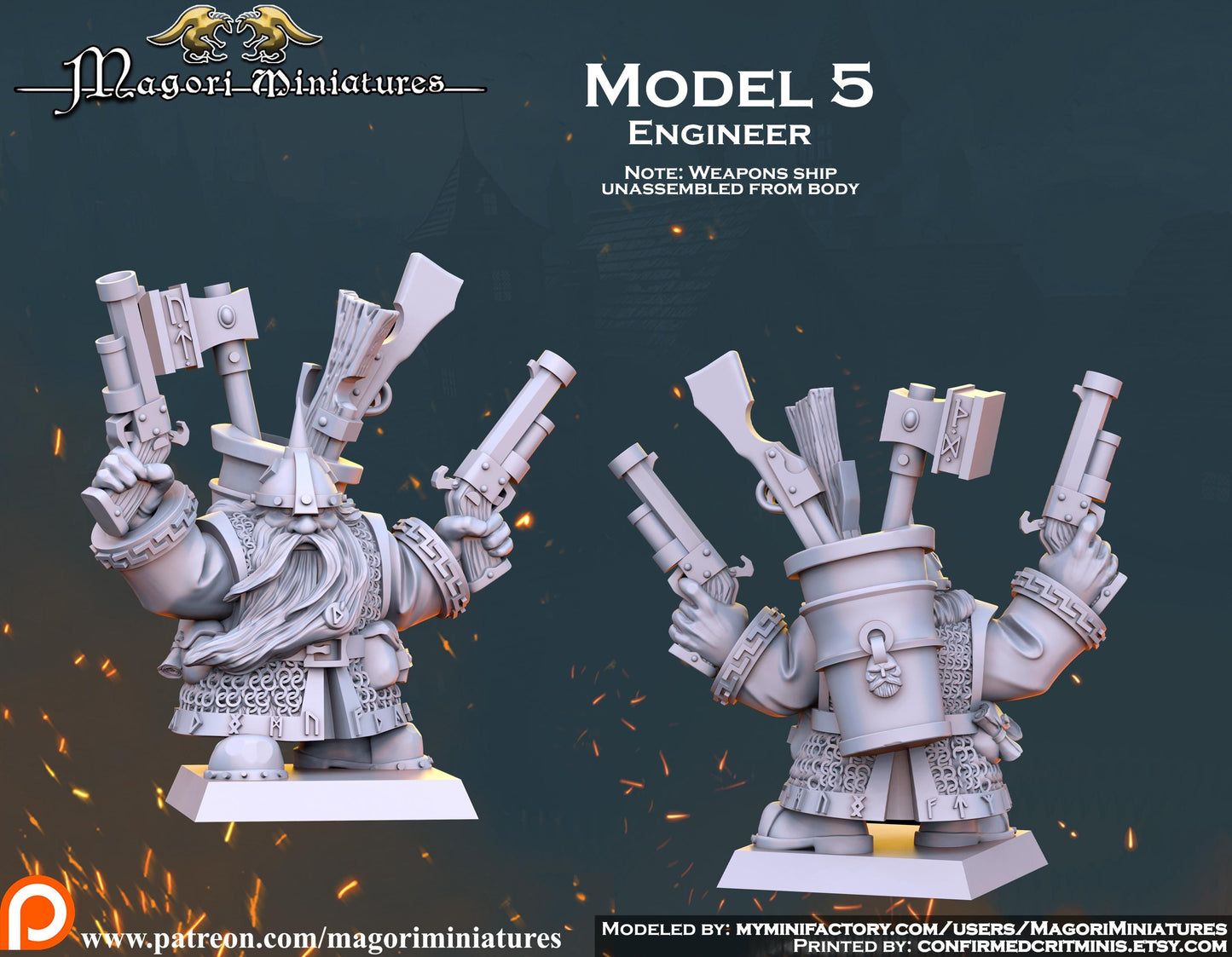Dwarven Treasure Hunter Miniatures - by Magori Miniatures