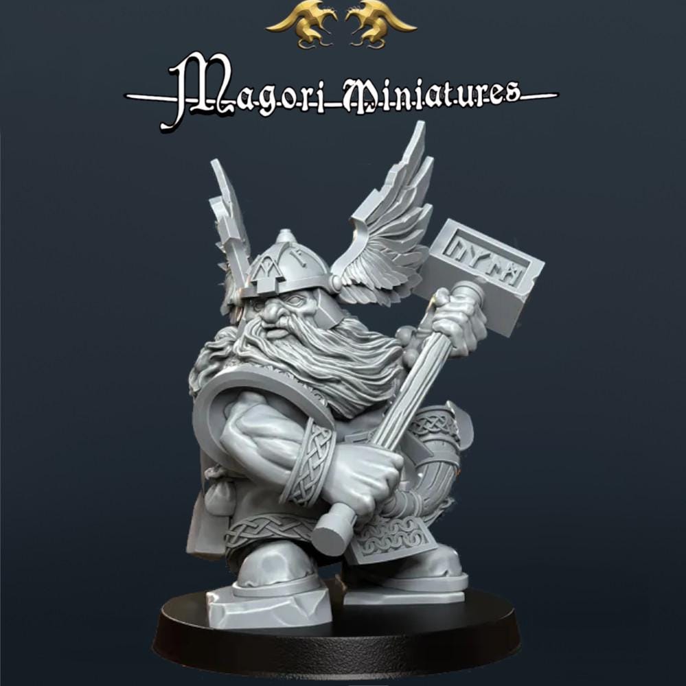 Dwarven Noble Miniature - by Magori Miniatures