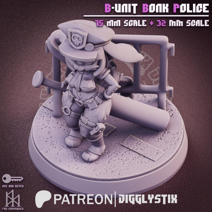 Bunny Cop B-Unit Bonk Police Miniature - by Jigglystix