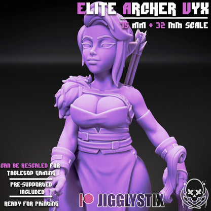 Elite Elven Archer Vyx Miniature - by Jigglystix