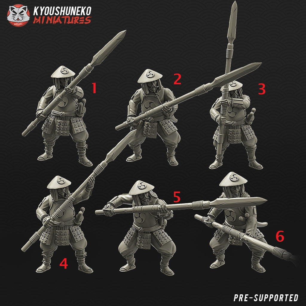 Japanese Ashigaru Spearmen Miniatures - by Kyoushuneko Miniatures