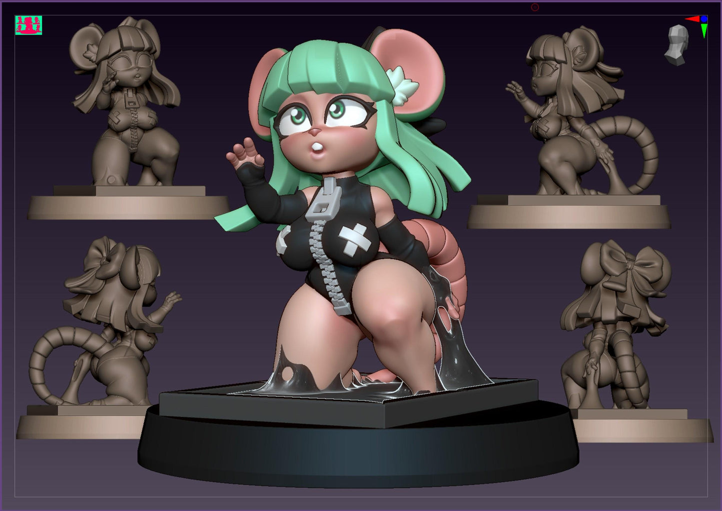 Glue Trap Mouse Girl Miniature - by Jigglystix