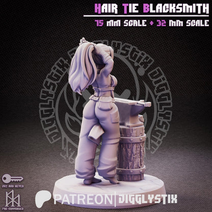 Hair Tie Blacksmith Miniature - by Jigglystix