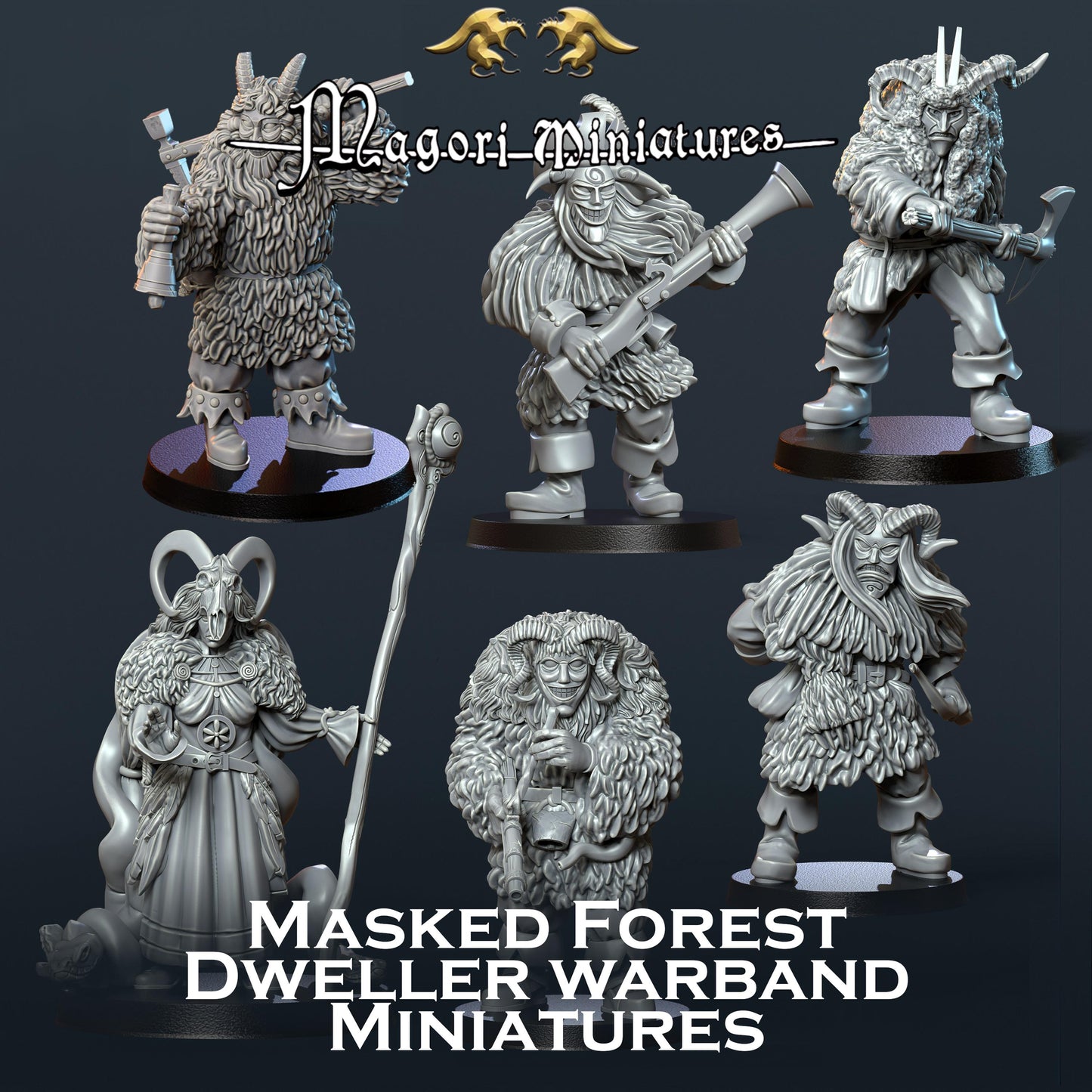 Masked Forest Dweller Warband Miniatures - by Magori Miniatures