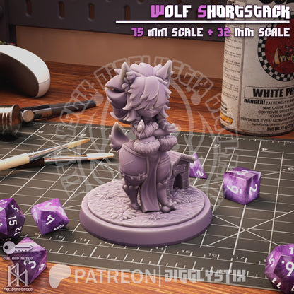 Wolf Girl Shortstack Miniature - by Jigglystix
