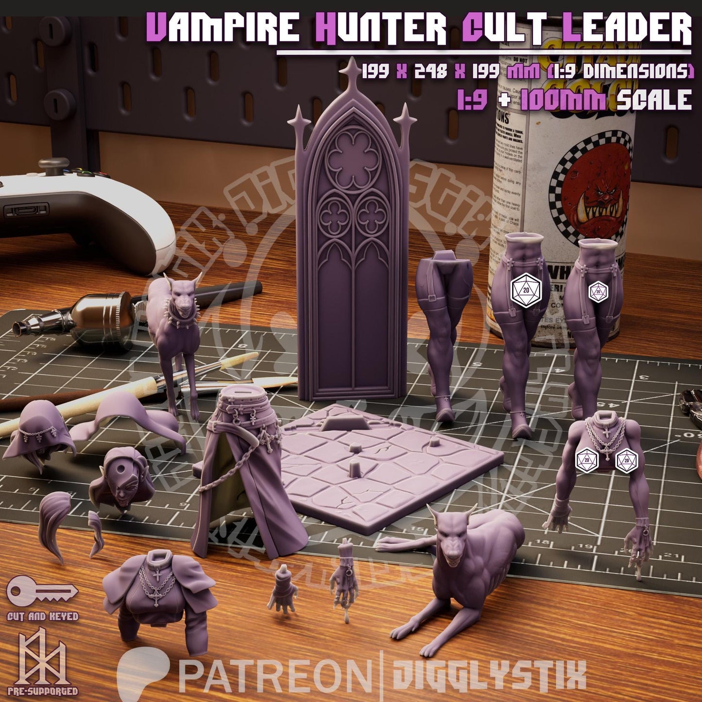 Vampire Hunter Cult Leader Miniature - by Jigglystix