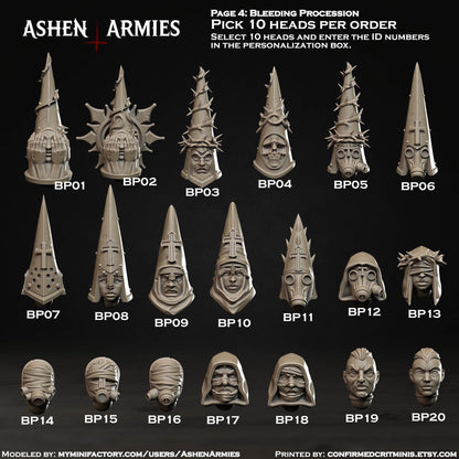 Kitbash Heads for Grimdark Trench Warfare - Ashen Armies by Bite the Bullet