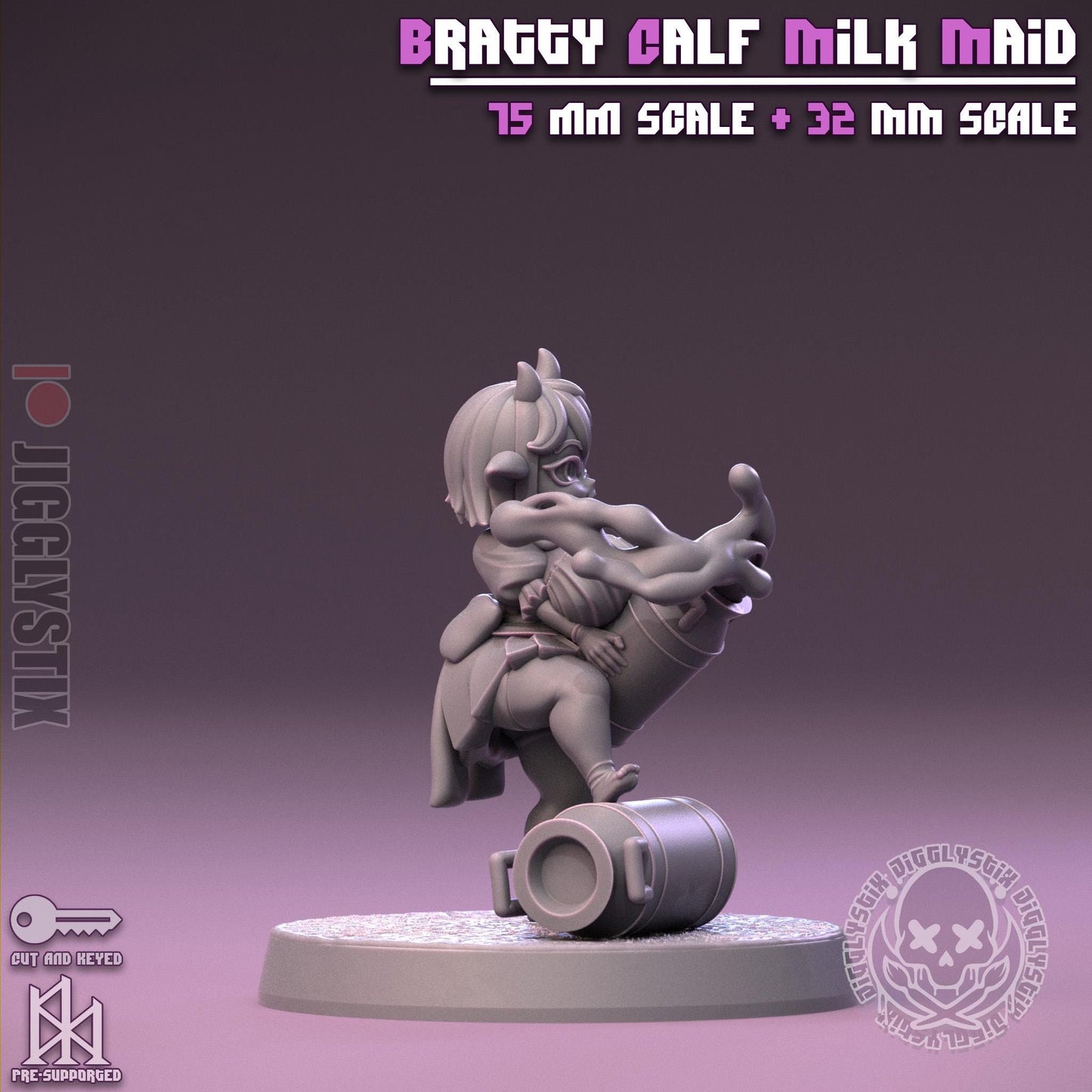 Bratty Calf Milk Maid Miniature - by Jigglystix