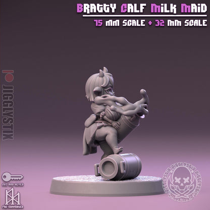 Bratty Calf Milk Maid Miniature - by Jigglystix