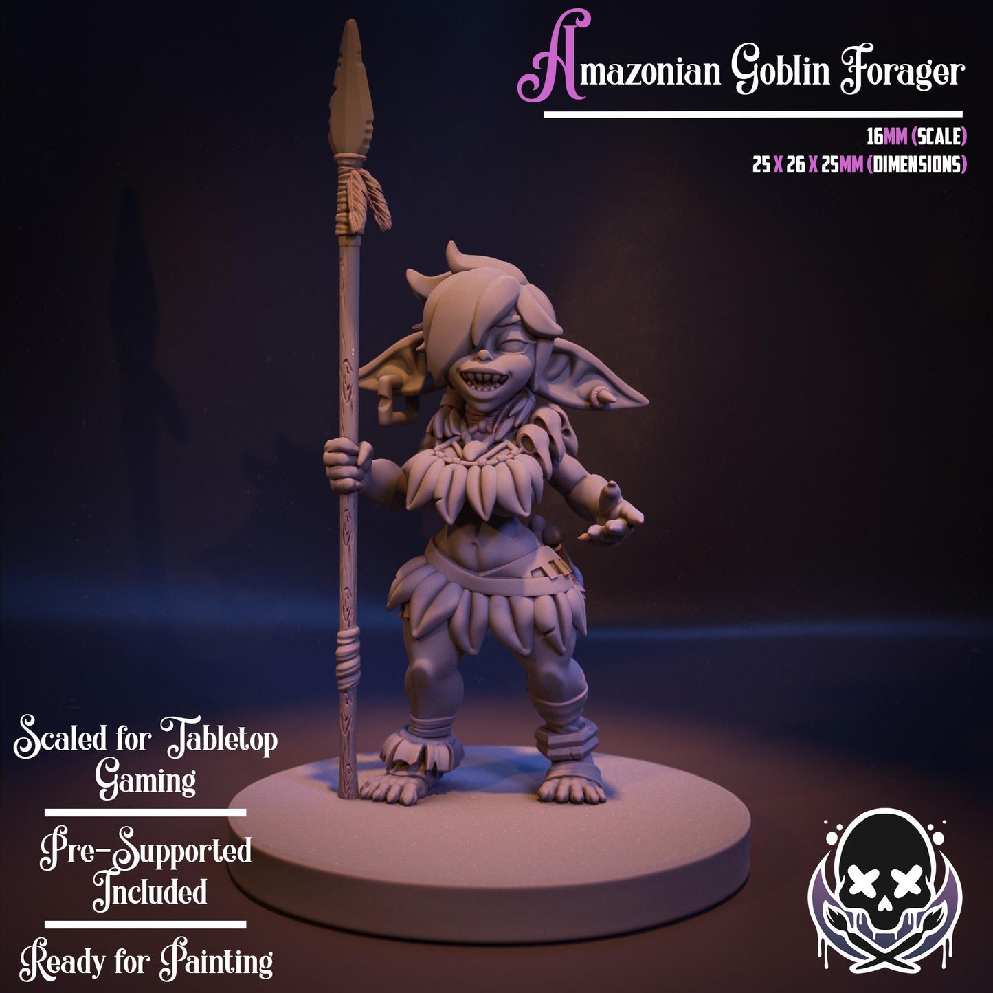 Amazonian Goblin Forager Miniature - by Jigglystix