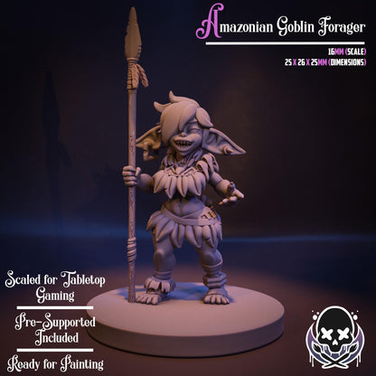 Amazonian Goblin Forager Miniature - by Jigglystix