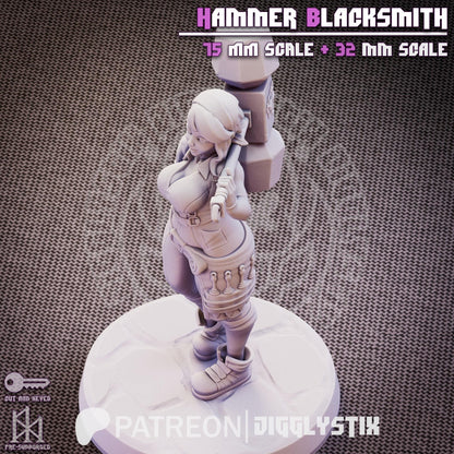 Hammer Blacksmith Miniature - by Jigglystix
