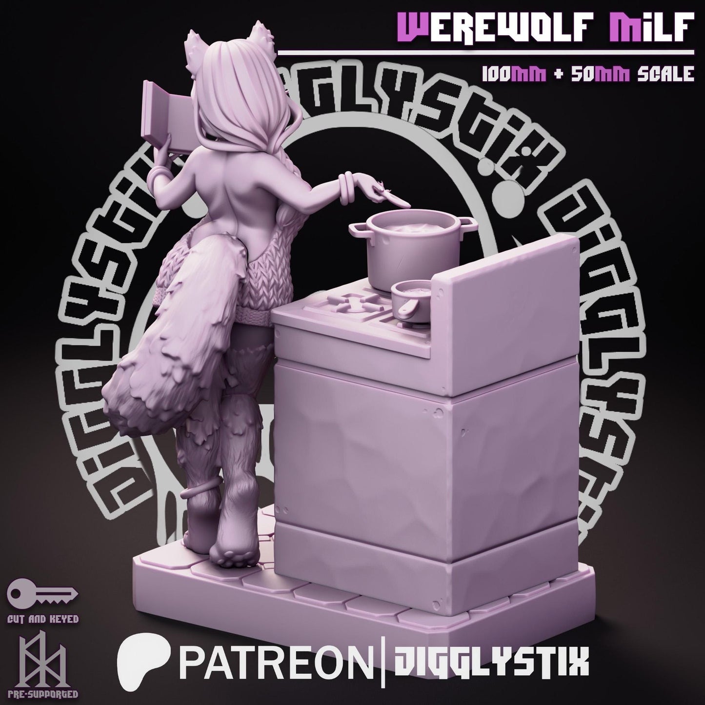 Werewolf Milf Miniature - by Jigglystix