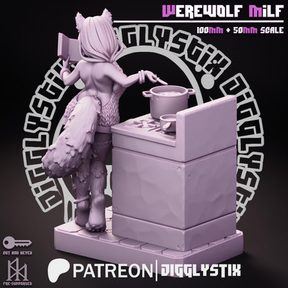 Werewolf Milf Miniature - by Jigglystix