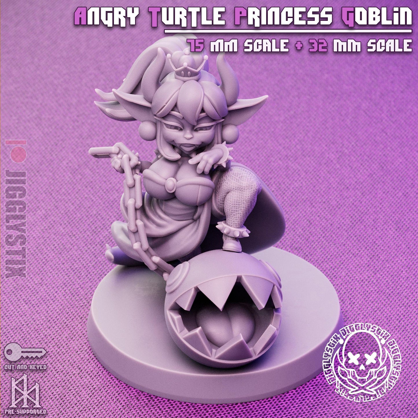 Angry Turtle Princess Goblin Miniature - by Jigglystix