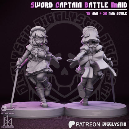 Sword Captain Battle Maid Miniature - by Jigglystix