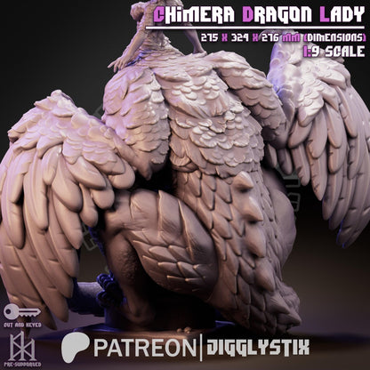 Chimera Dragon Lady Miniature - by Jigglystix