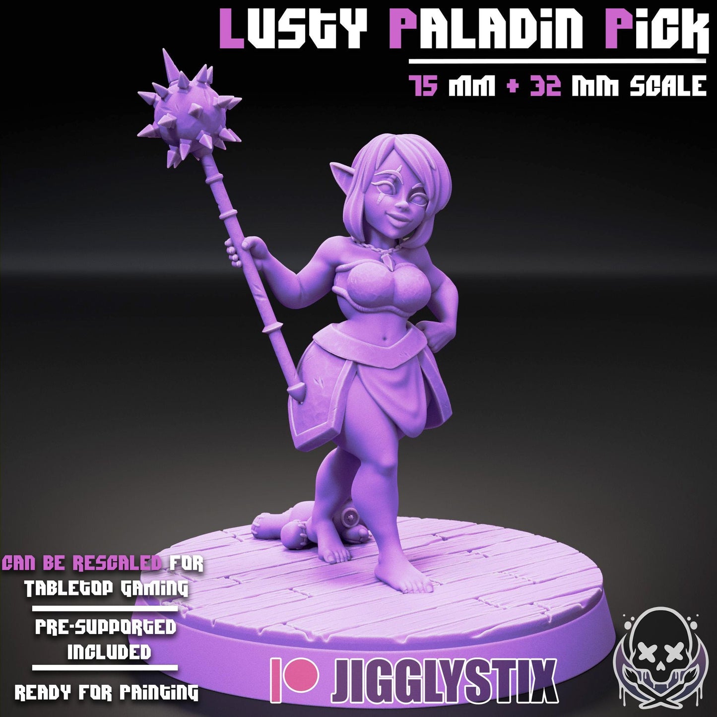 Lusty Gnome Paladin Pick Miniature - by Jigglystix