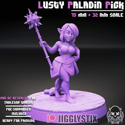 Lusty Gnome Paladin Pick Miniature - by Jigglystix