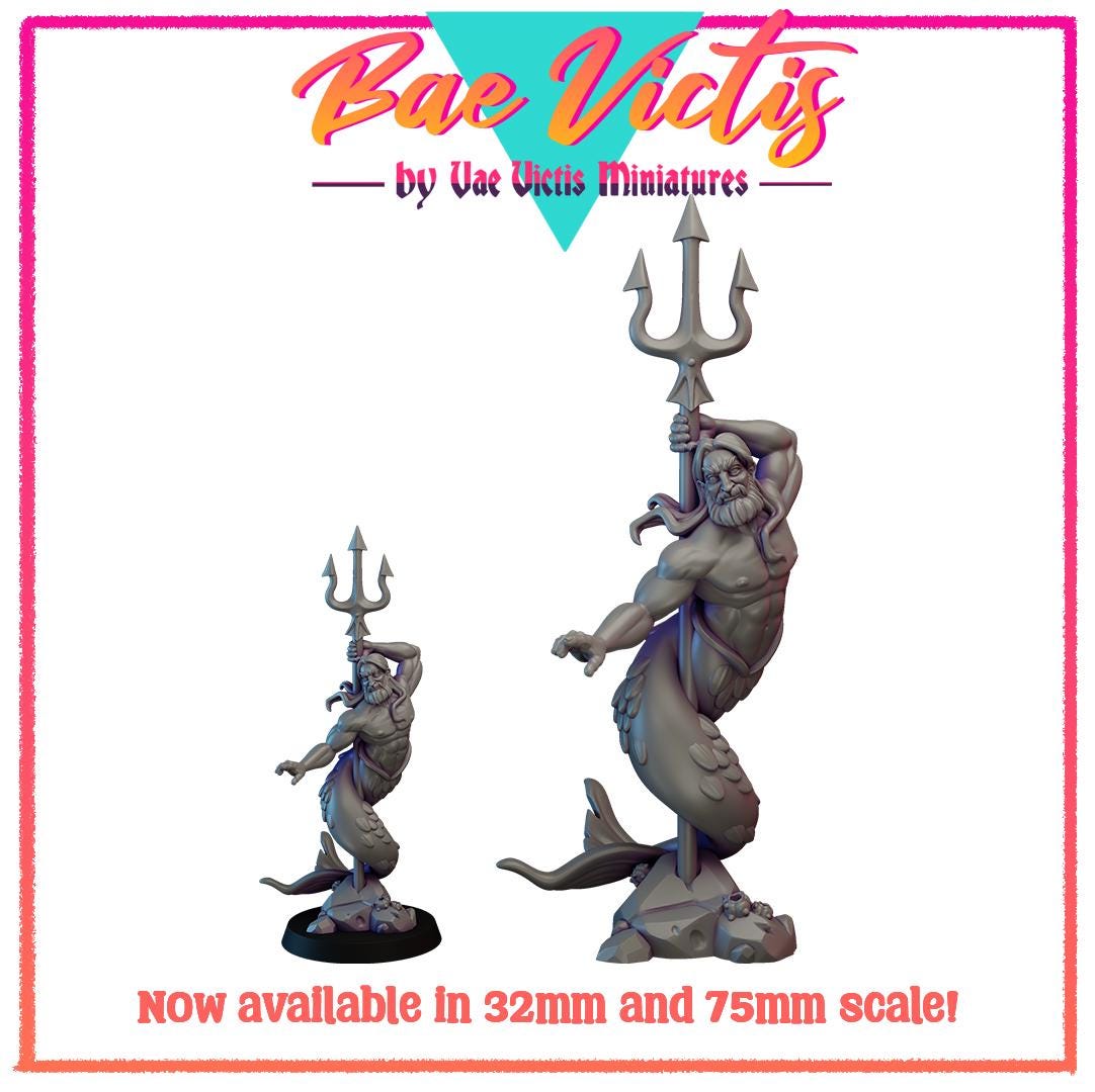 Merman Poseidon Bae Victis Figurine - by Vae Victis Miniatures