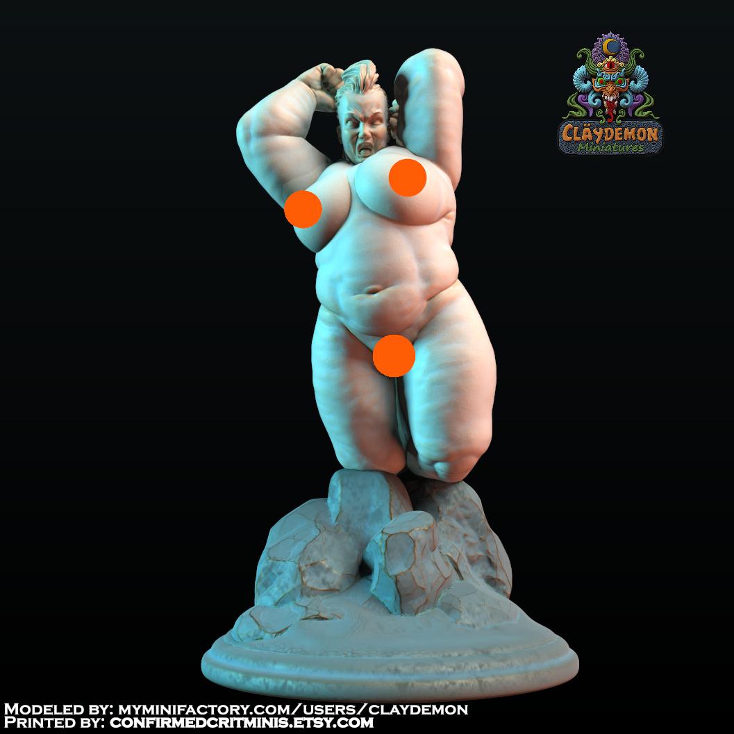 Wallbreaker Woman Miniature - by Claydemon Miniatures