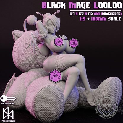 Black Mage Looloo Miniature - by Jigglystix