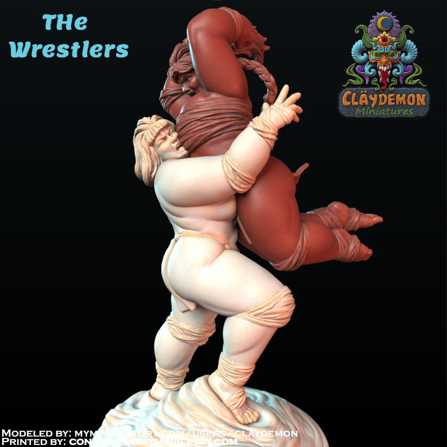 The Wrestlers Women Miniature - by Claydemon Miniatures