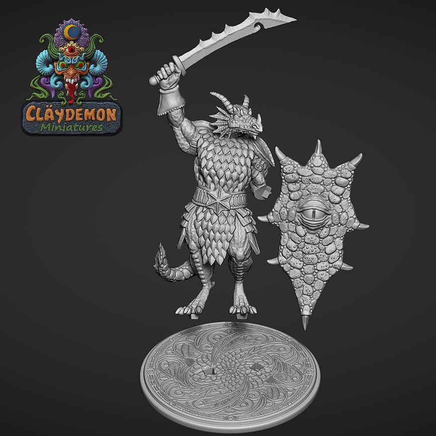 Kozokh the Dragonkin Miniature - by Claydemon Miniatures