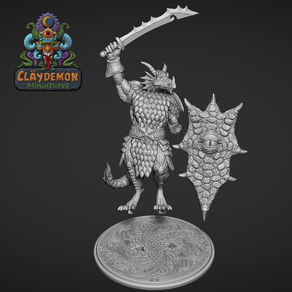 Kozokh the Dragonkin Miniature - by Claydemon Miniatures