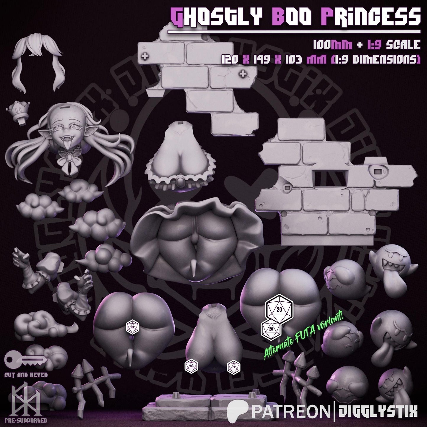 Ghostly Boo Princess Miniature - by Jigglystix