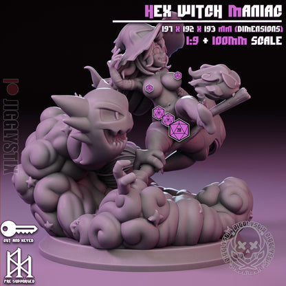 Hex Witch Maniac Miniature - by Jigglystix