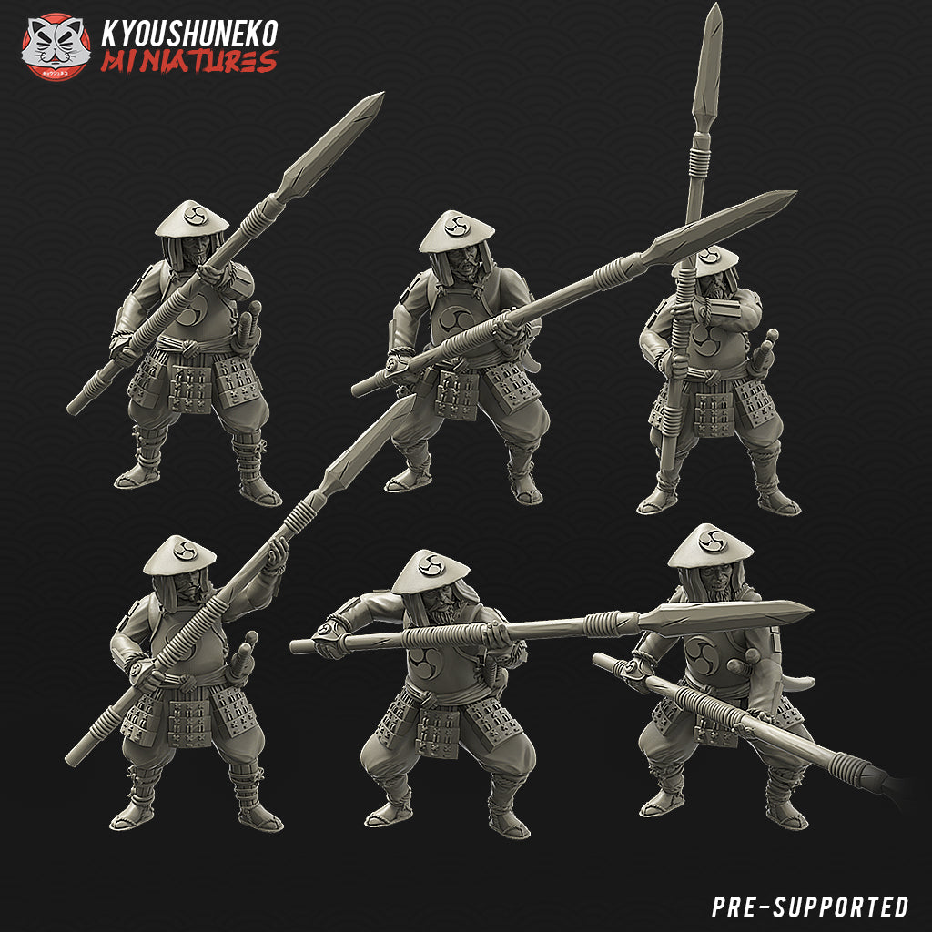 Japanese Ashigaru Spearmen Miniatures - by Kyoushuneko Miniatures