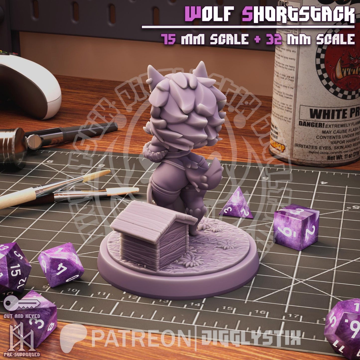 Wolf Girl Shortstack Miniature - by Jigglystix