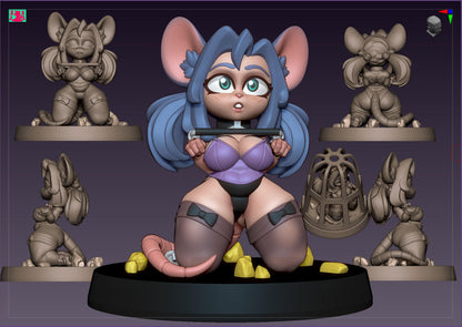 Cage Trap Mouse Girl Miniature - by Jigglystix