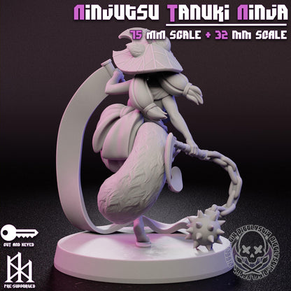 Ninjutsu Tanuki Ninja Miniature - by Jigglystix