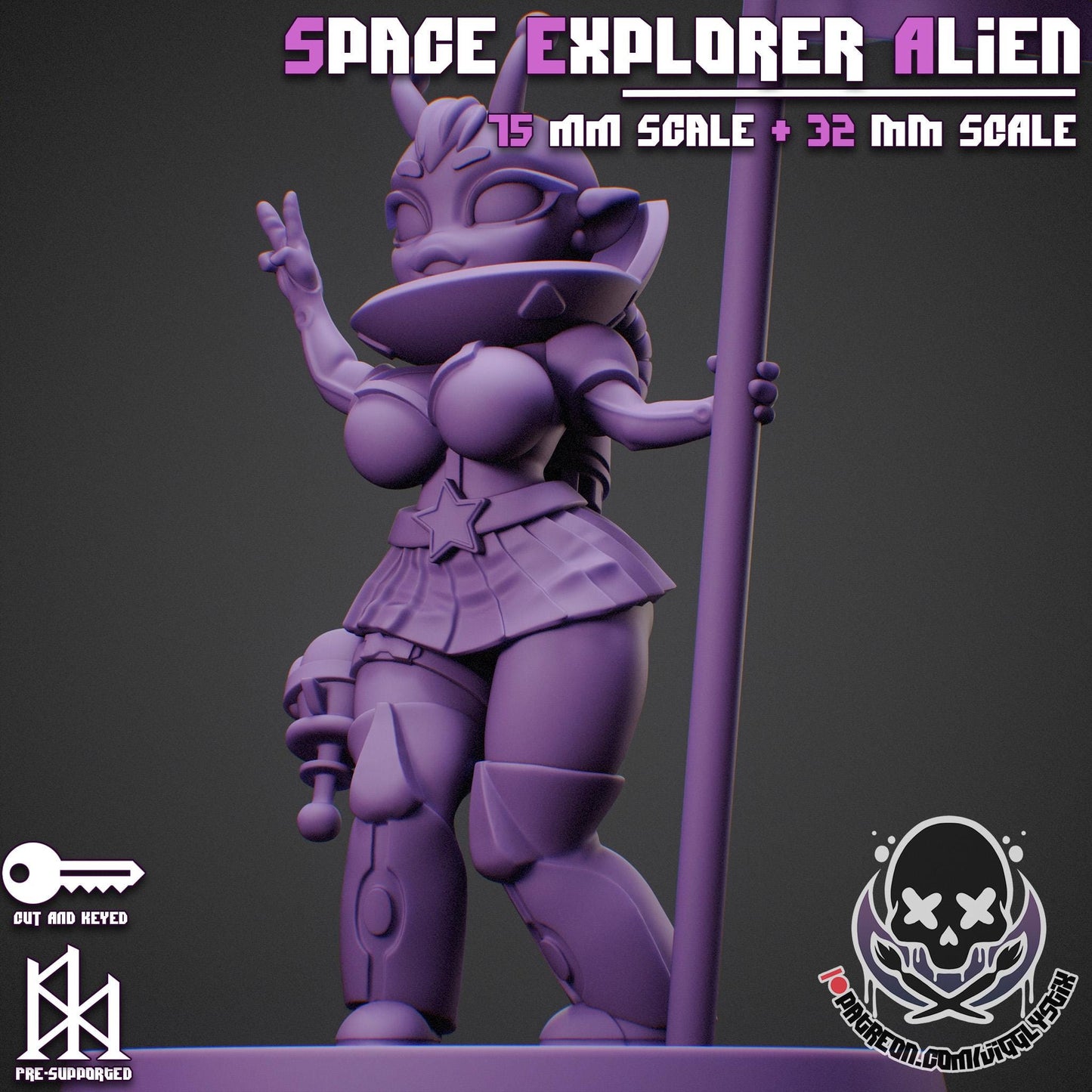 Space Exploration Alien Gobbo Miniature - by Jigglystix