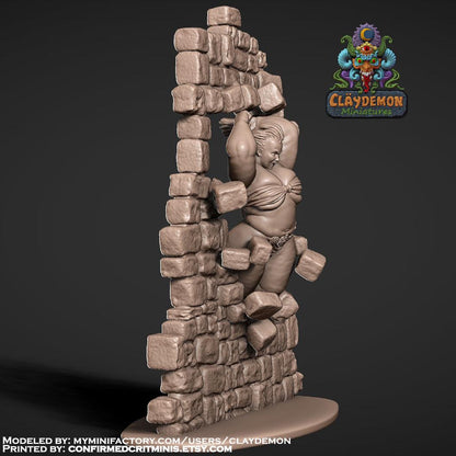 Wallbreaker Woman Miniature - by Claydemon Miniatures