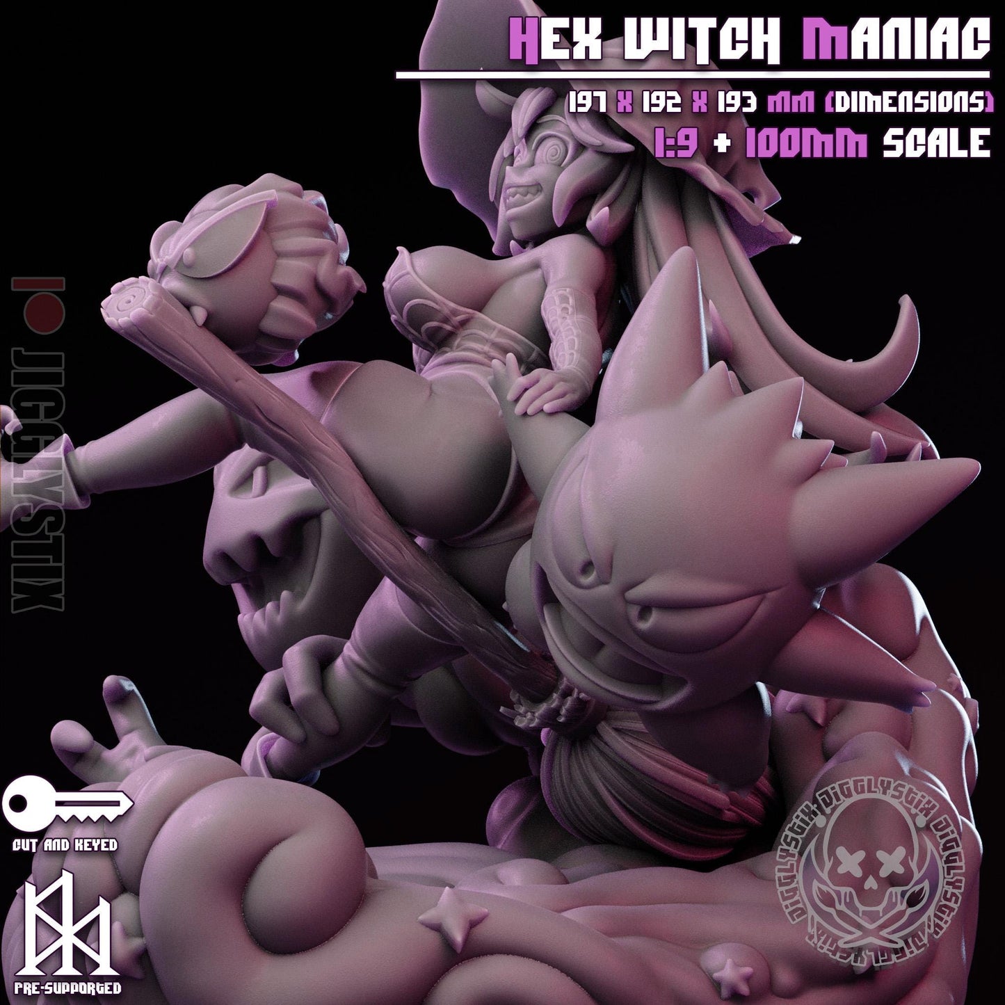 Hex Witch Maniac Miniature - by Jigglystix