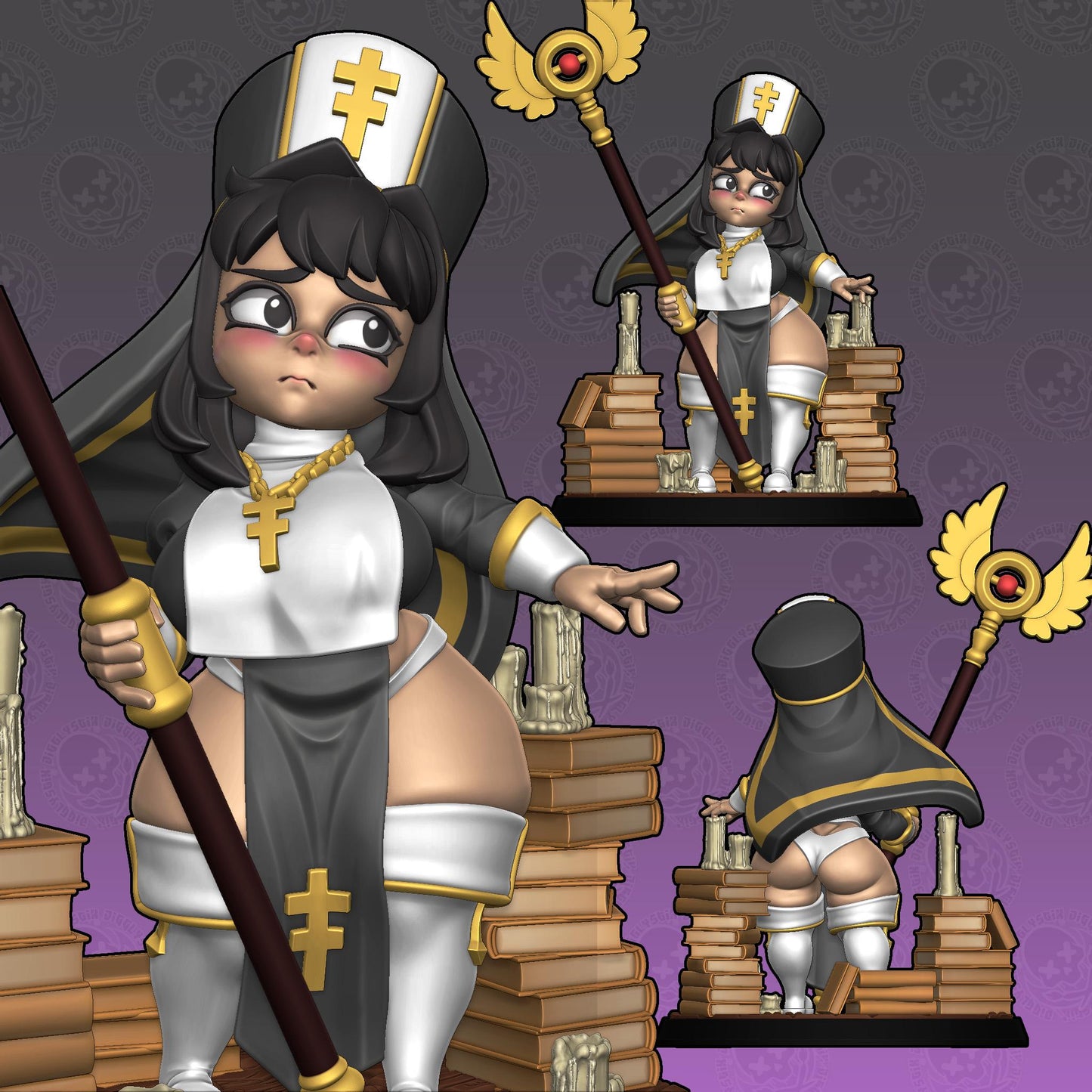 Little Clergy Staff Bishop Miniature - by Jigglystix