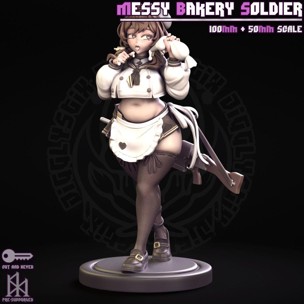 Messy Bakery Soldier Miniature - by Jigglystix