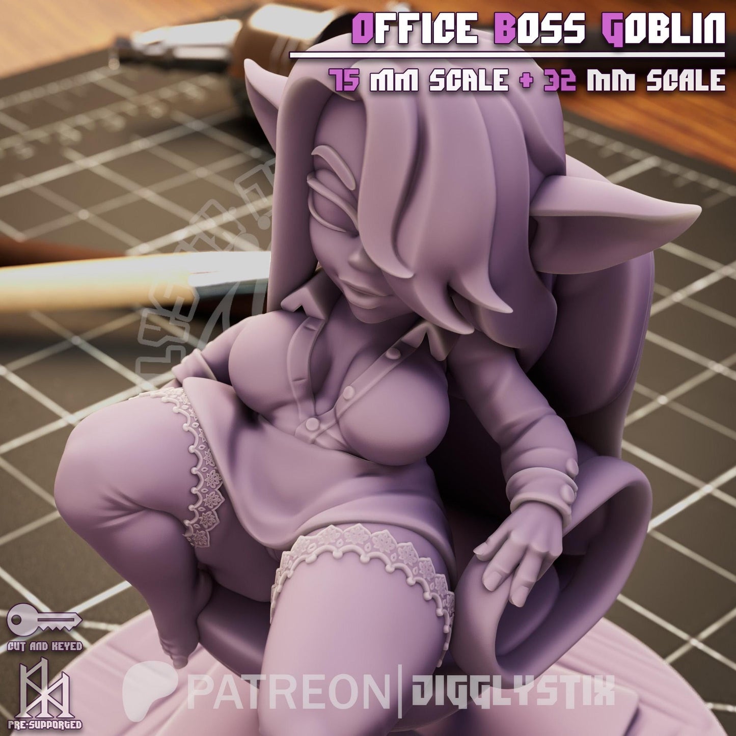 Office Boss Goblin Miniature - by Jigglystix