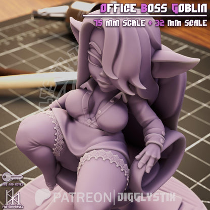 Office Boss Goblin Miniature - by Jigglystix
