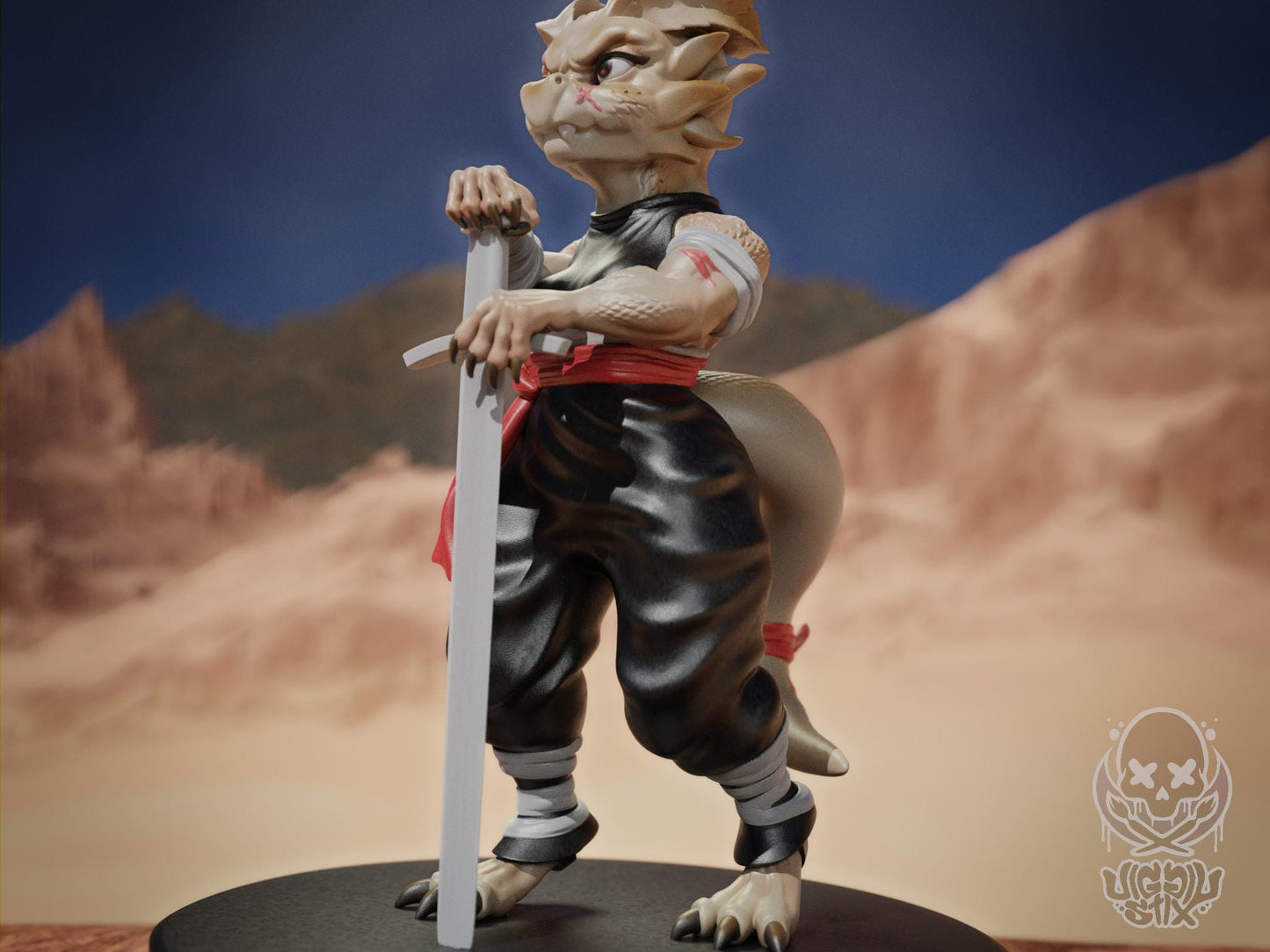 Desert Kobold Warrior Miniature - by Jigglystix