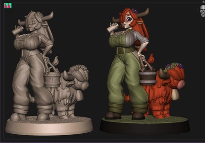 Farm Life Milk Maid Miniature - by Jigglystix