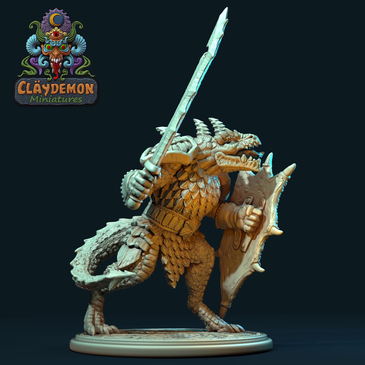 Talkorus the Dragonkin Miniature - by Claydemon Miniatures
