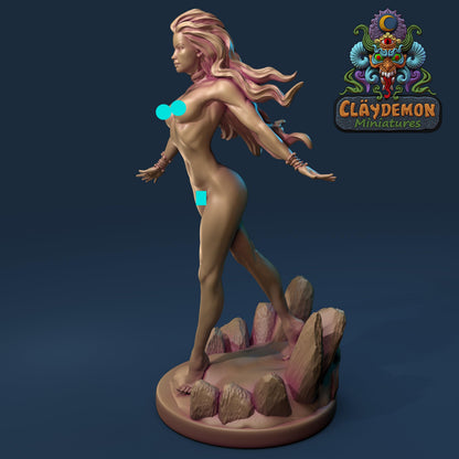 Megaris the Lion Mistress Miniature - by Claydemon Miniatures