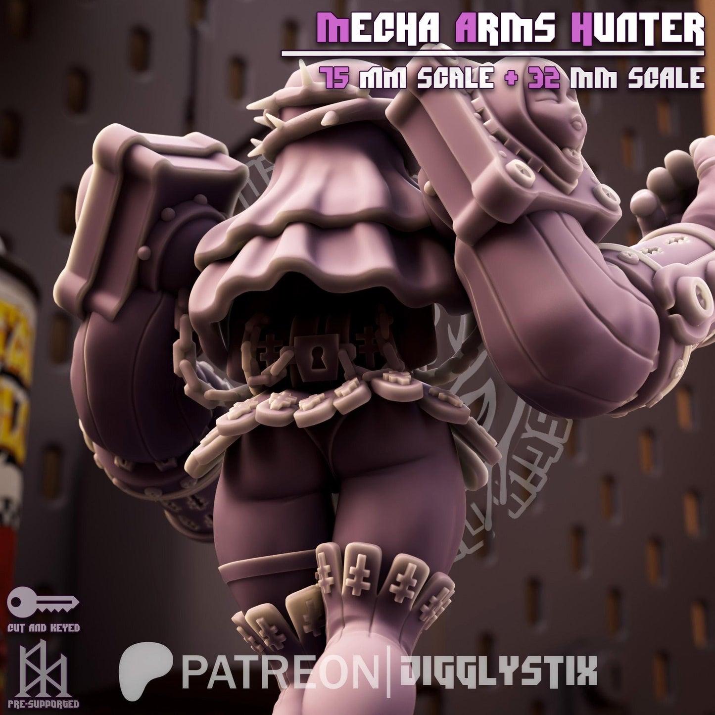 Twin Blade Hunter Miniature - by Jigglystix