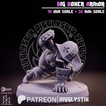Big Boxer Impractical Armor Miniature - by Jigglystix